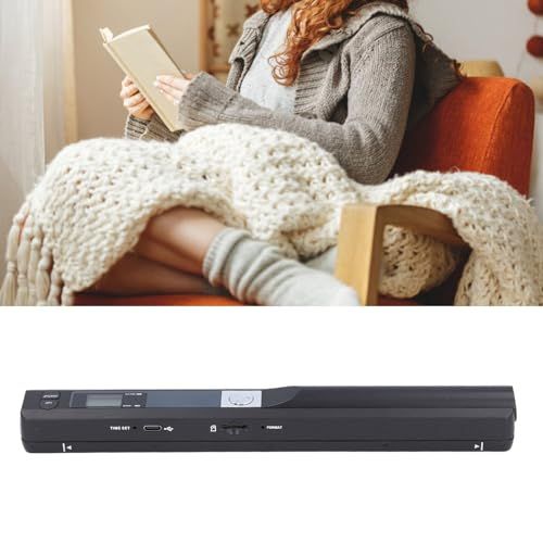 ポータブルドキュメントスキャナー、小型USBドキュメント&フォトスキャナー、HD 900DPIカラーモバイルハンドヘルドスキャナーワンド、家庭、旅行、オフィス、ビジネス用、8.27インチ (黒)ym