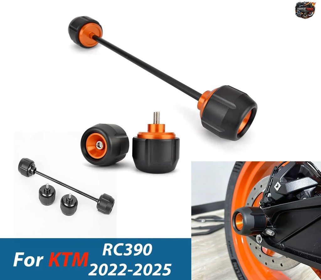 KTM RC390 2022-2025 用オートバイアクセサリー フロント/リアホイールフォークアクスルガードスライダークラッシュパッドプロテクター？