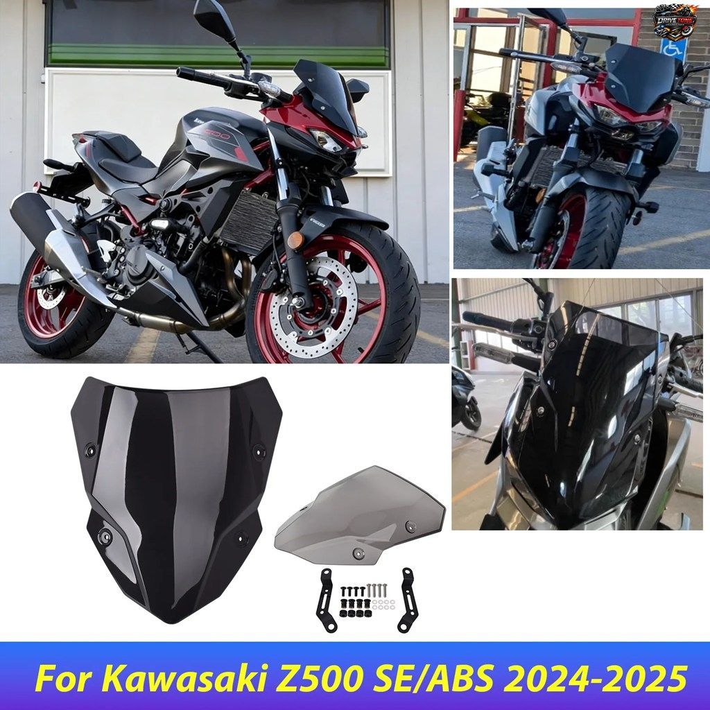 カワサキ Z500SE Z500 ABS 2024 2025 Z500 用モーターサイクルウインドシールド ウインドスクリーン エアウインドディフレクター フロント