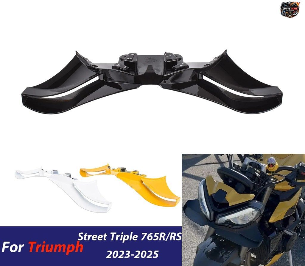 トライアンフ ストリートトリプル 765R 765RS 2023-2025 用 オートバイ フロントスポイラー ダウンフォースウィングレット エアロダイナミ