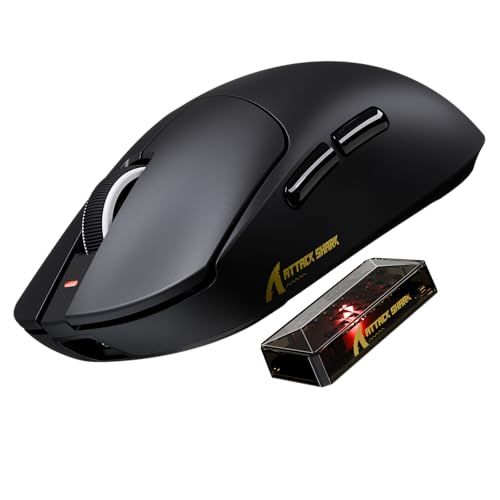 ATTACK SHARK X8ULTRA ワイヤレスゲーミングマウス - 55g超軽量設計 / Nordic 52840チップ搭載 / 42000DPI PAW3950MAXセンサー / 3モード（有線・Bluetooth・2.4GHz） / 8000Hzポe