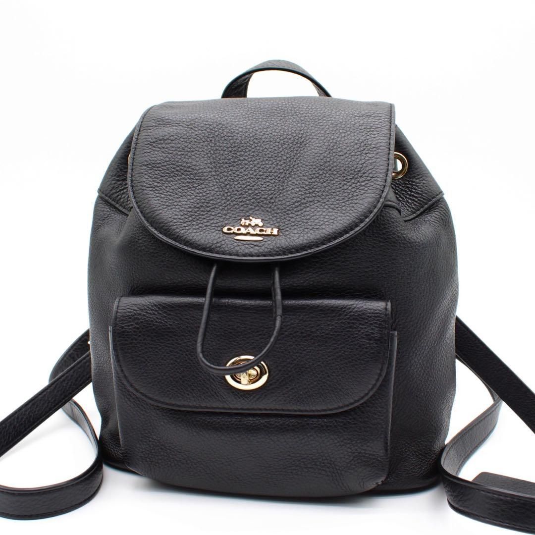 COACH ターンロック リュックサック ミニリュック バックパック ブラック EB990727-000710