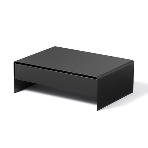 無印良品 スチールモニタースタンド 引出付・ダークグレー ・約幅３２０×奥行２３０×高さ１１０ｍｍ 83767143ym 6,564円