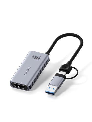 Hagibis キャプチャーボード 100W PD急速充電 【4K入力 / 1080P 60Hz録画】 2in1双コネクタ(USB-A/Type-C) 低遅延 ビデオキャプチャー ゲーム実況 生配信 会議録画 医療用 授業 Switch 2 PS5 Xboxe