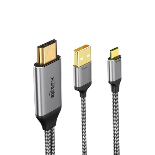 fairikabe HDMI to Type C アダプターケーブル 4K60Hz 2m HDMI to USB Type C モニター HDMI 2.0 Xreal Air/Nreal Air/Rokid Air/Steam Deck Dock/PS5/Xe