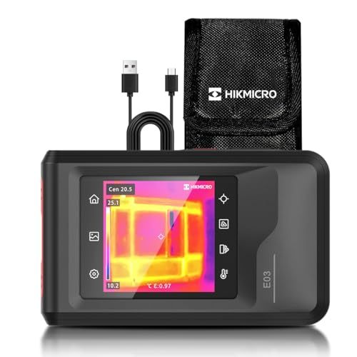 HIKMICRO E03 サーモグラファーカメラ 240 x 240 SuperIR解像度、-20℃?350°C、可視光カメラ、25 Hzフレームレート、3.5 