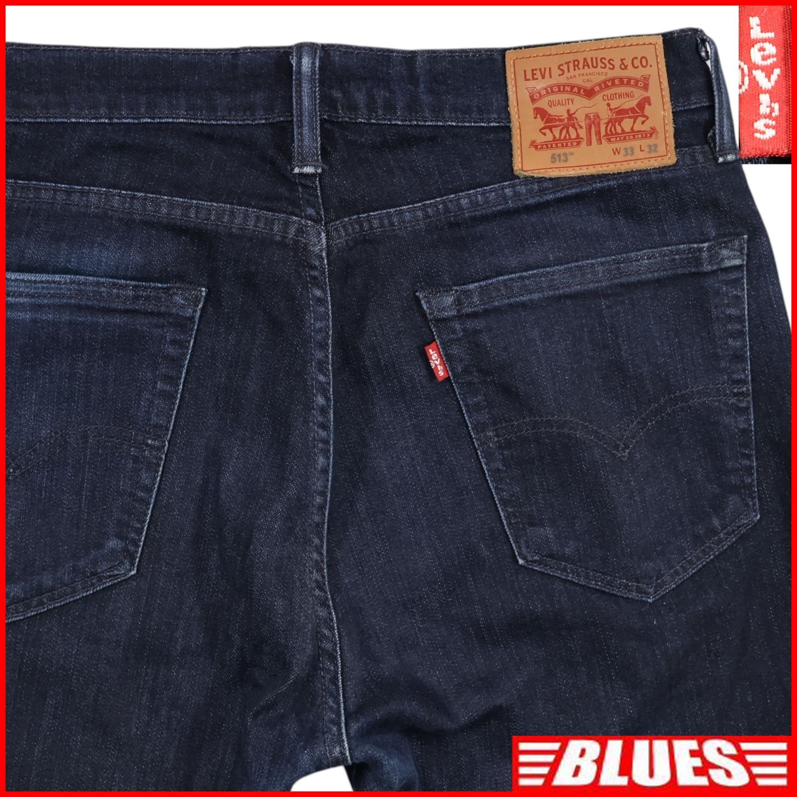 リーバイス513 W33 濃紺 スリム スキニー ジーンズ ジーパン デニム 古着 メンズ 33×32 スリムタイプ_ウエスト78cmから82cm一覧←SEULB屋着古← NR5099