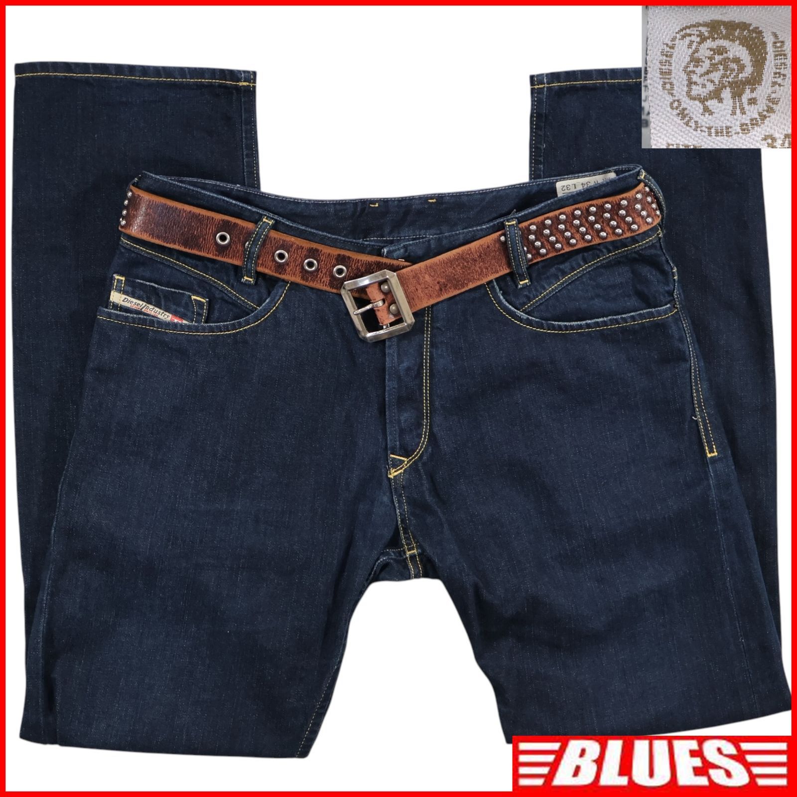 DIESEL ディーゼル デニムパンツ W34 濃紺ストレート 古着 メンズ デニム_ウエスト88cmから92cm一覧←SEULB屋着古← NR5101