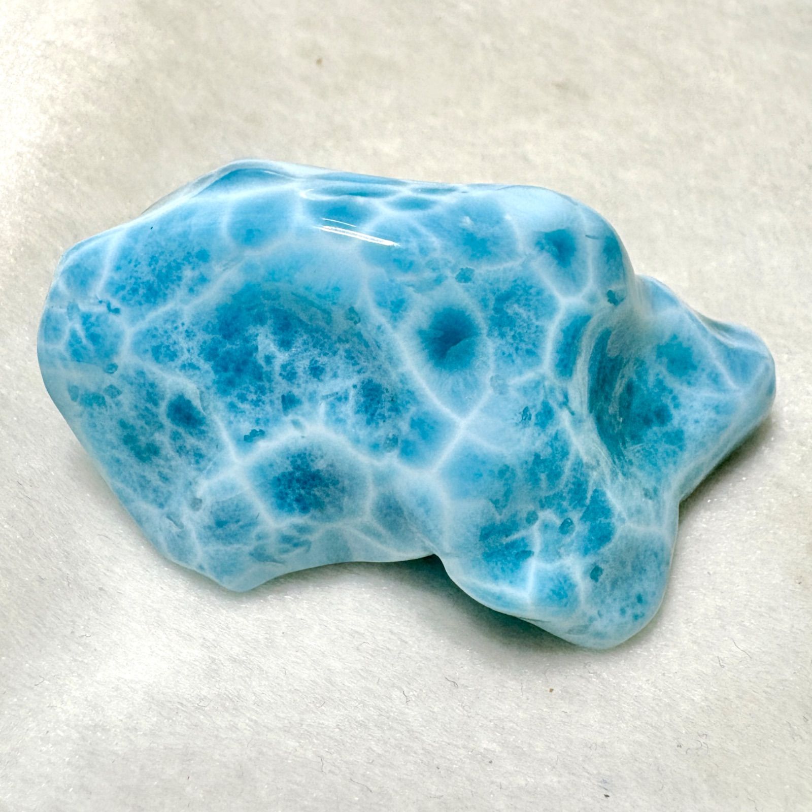天然ラリマー 原石 磨き石 48g ドミニカ共和国産 コレクション