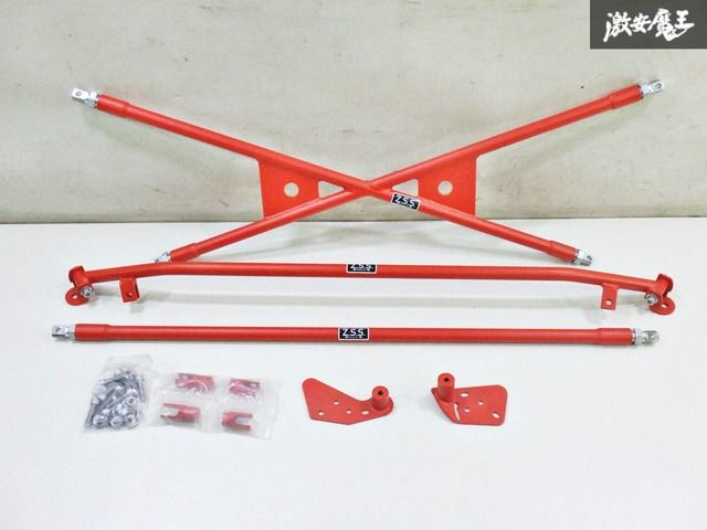 【未使用!】Z.S.S. リアピラーバー ルームブレースバー SET ホンダ フィット GK3 GK5 赤結晶塗装 ZSS-LT31-RRB ボディー補強 室内補強