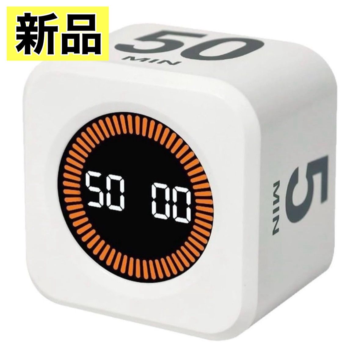 Cube Timer Digital Timer LED Pomodoro Study Work Cooking Rotating Pomodoro Timer White USB Powered
