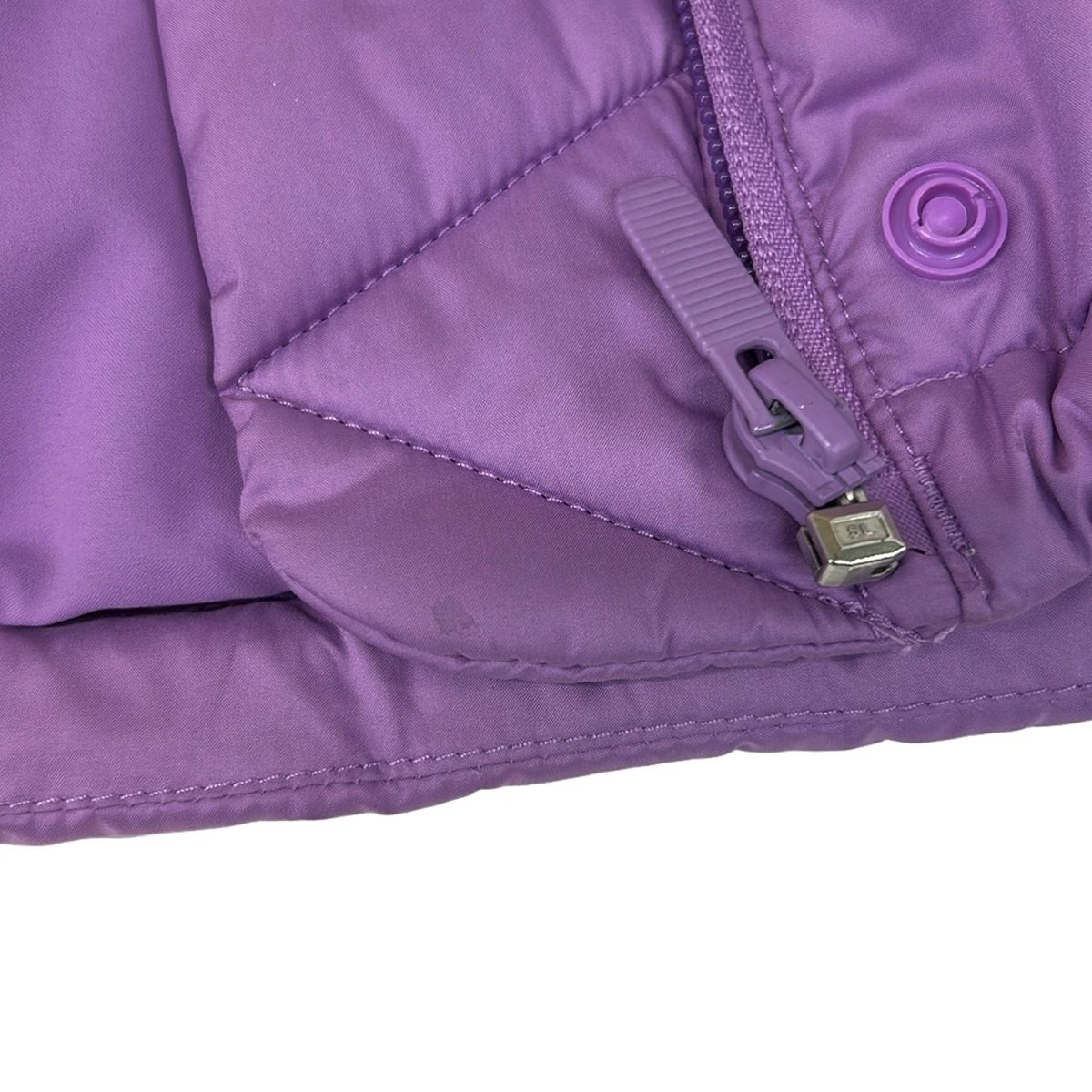 lululemon(ルルレモン) ダウンベスト サイズ4 XL レディース - パープル ショート丈/フード着脱可/秋/冬