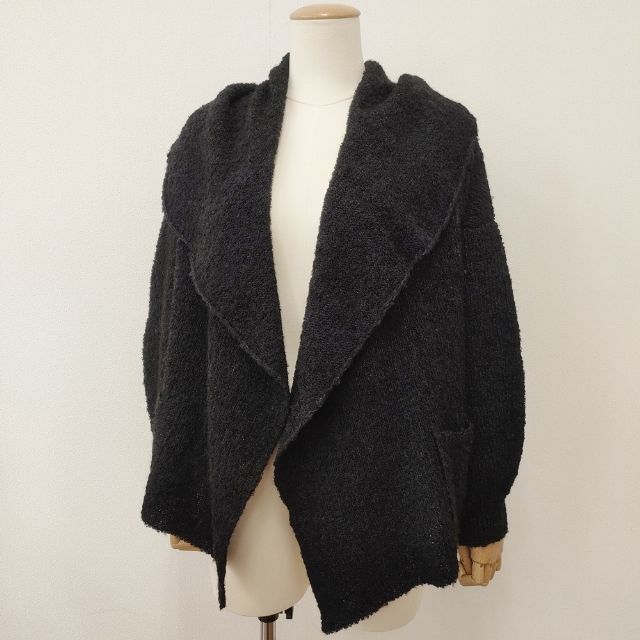 babaghuri アルパカ ウールシルク J0554KJ622 羽織 カーディガン ブラック レディース ババグーリ【中古】6-0719T∞