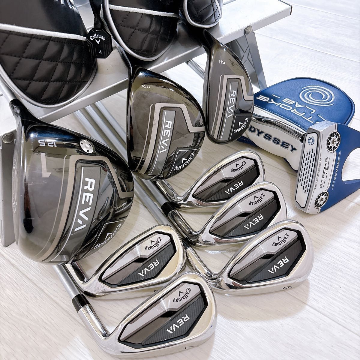 良品 Callaway REVA キャロウェイ レヴァ レディースゴルフセット 9本 フレックスL 右利き ブラック G-0716