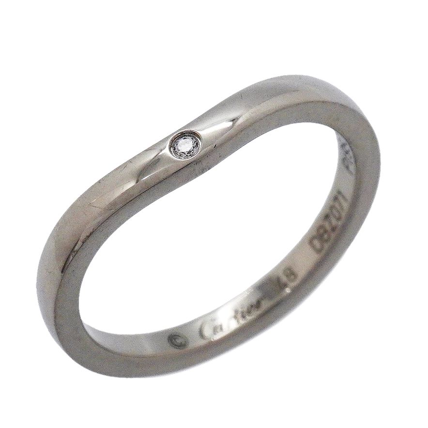 【6jgb0552】カルティエ リング バレリーナ 3PD Pt950 プラチナ ダイヤモンド ＃48【中古】レディース 47,196円
