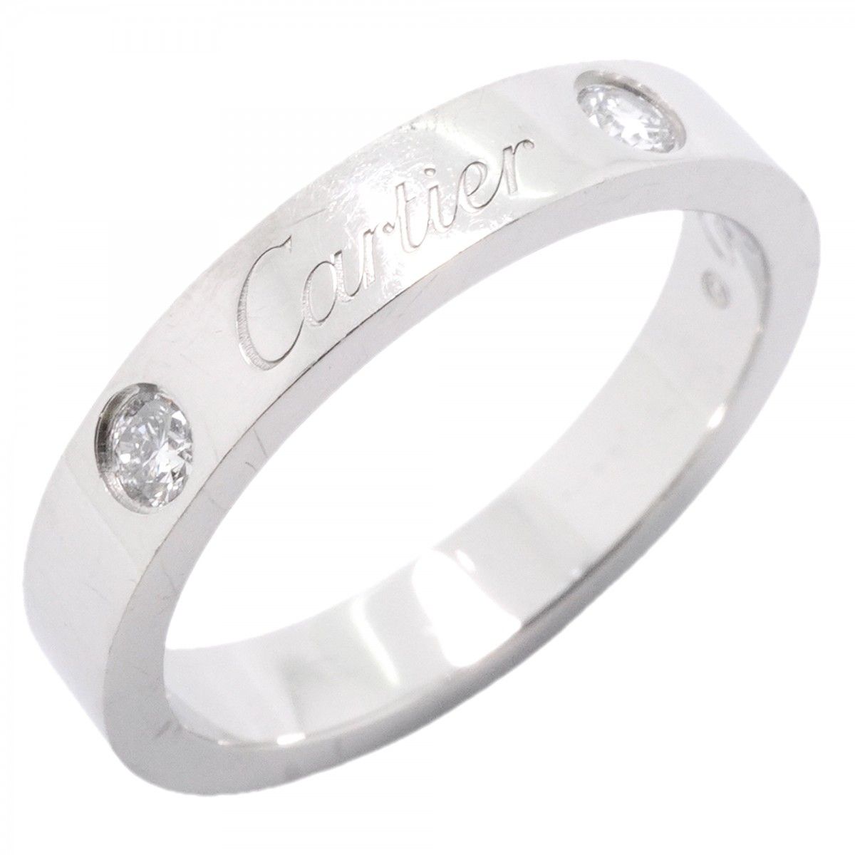 【6jgb0573】カルティエ リング Cドゥ 2PD Pt950 プラチナ ダイヤモンド ＃47【中古】レディース