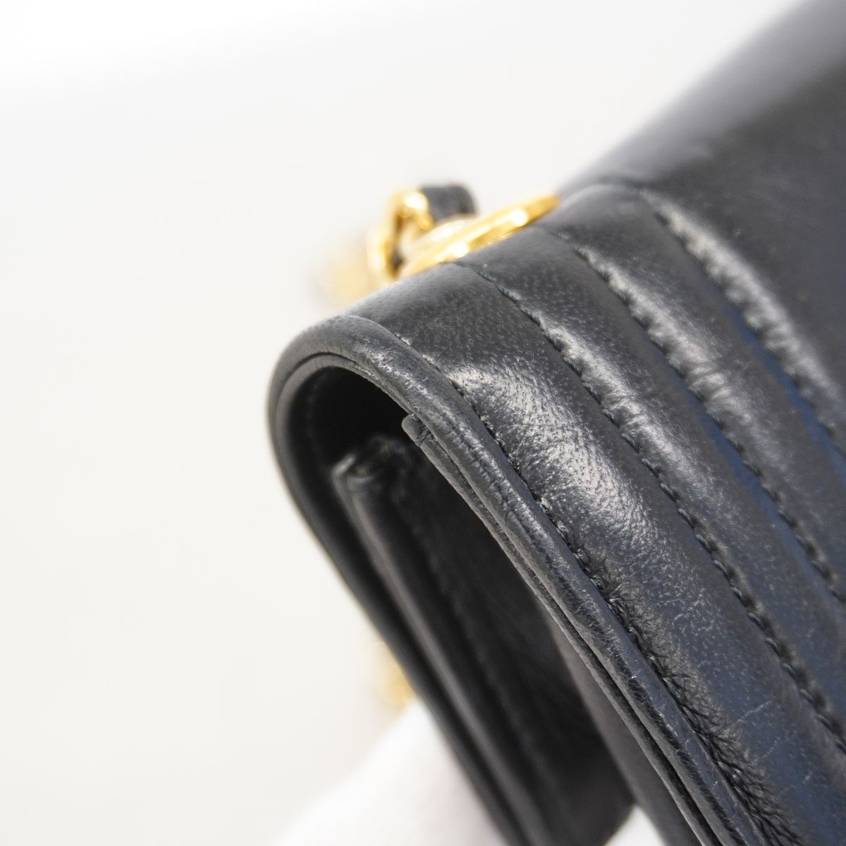 【6ge5988】シャネル ショルダーバッグ ラムスキン ブラック ゴールド金具【中古】レディース