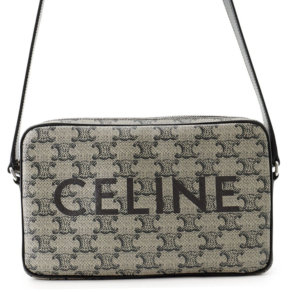 セリーヌ ショルダーバッグ トリオンフ ホリゾンタル ミディアム メッセンジャーバッグ PVC 194502 CELINE 黒