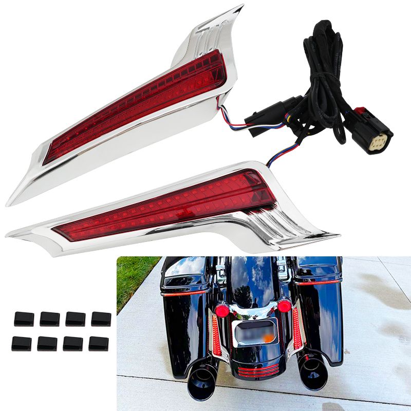 ハーレー ツーリング ロードキング ストリートグライド 2014年以降用 クローム LED サドルバッグ ランブレーキ ウインカーライト