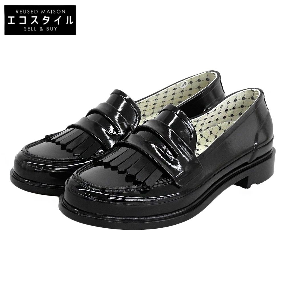 HUNTER　ハンター　新品同様 GLOSS TASSEL PENNY LOAFER/防水性ローファー シューズ レディース ブラック 6　6(UK)