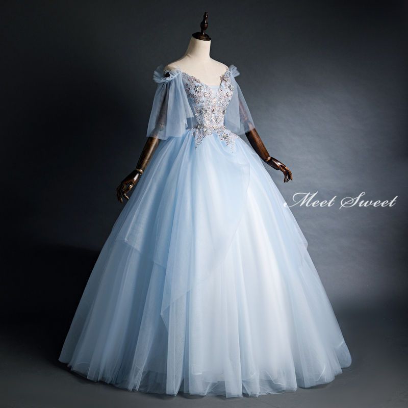 新品 ウェディングドレス カラードレス 結婚式 ウエディングドレス イブニングドレス 二次会ドレス 発表会 コンサート パーティードレス プリンセスライン 花嫁
