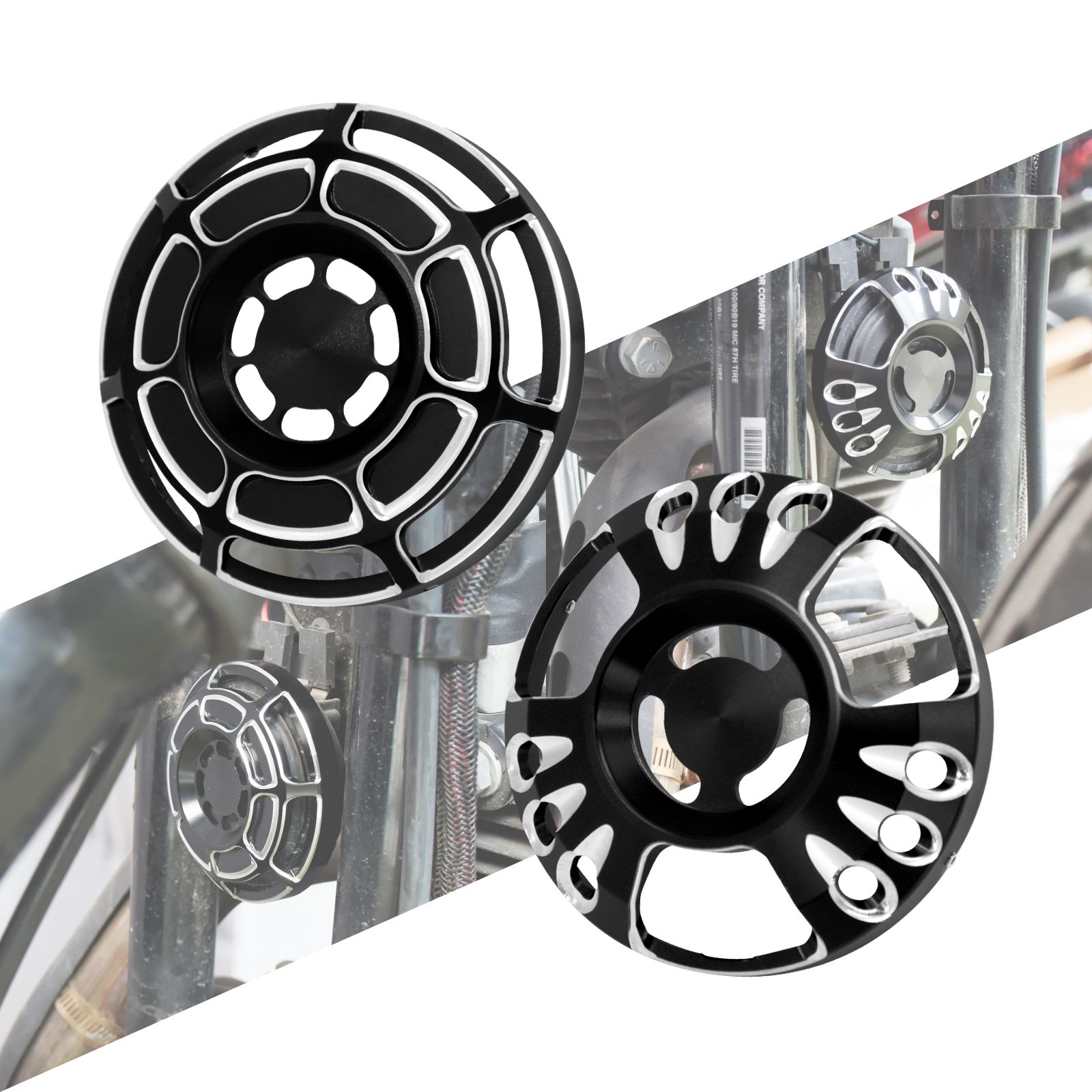 ハーレー スポーツスター XL 1200/883/72/48/アイアン ローロードスター 1996-2022用 CNCフロントスピーカーホーン