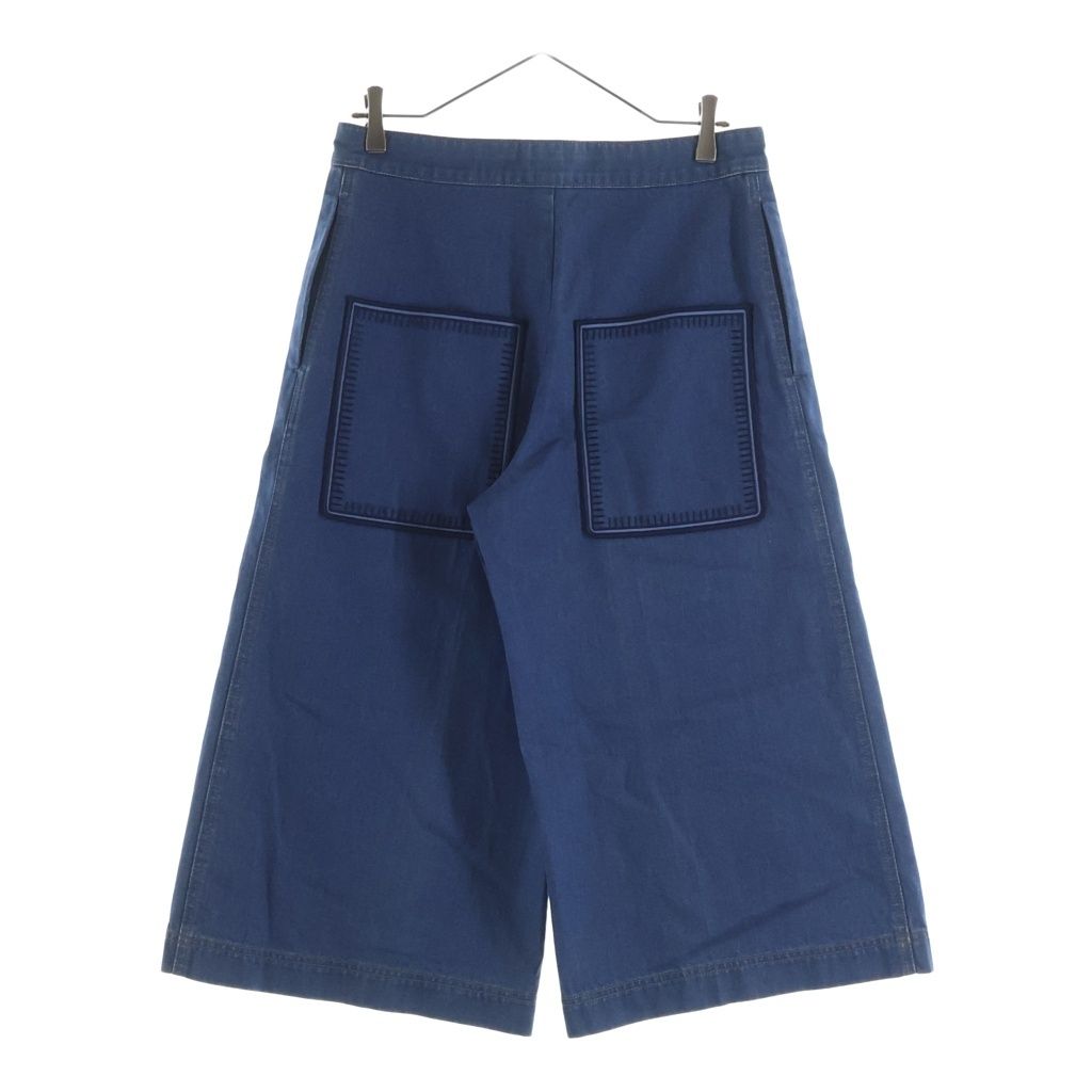 STELLA McCARTNEY (ステラマッカートニー) ファラベラ バックステッチデザイン ジップフライ ハーフバギーデニムパンツ ショーツ レディース インディゴ 380472 SEH56