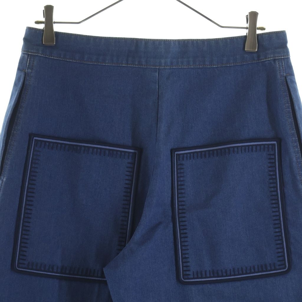 STELLA McCARTNEY (ステラマッカートニー) ファラベラ バックステッチデザイン ジップフライ ハーフバギーデニムパンツ ショーツ レディース インディゴ 380472 SEH56