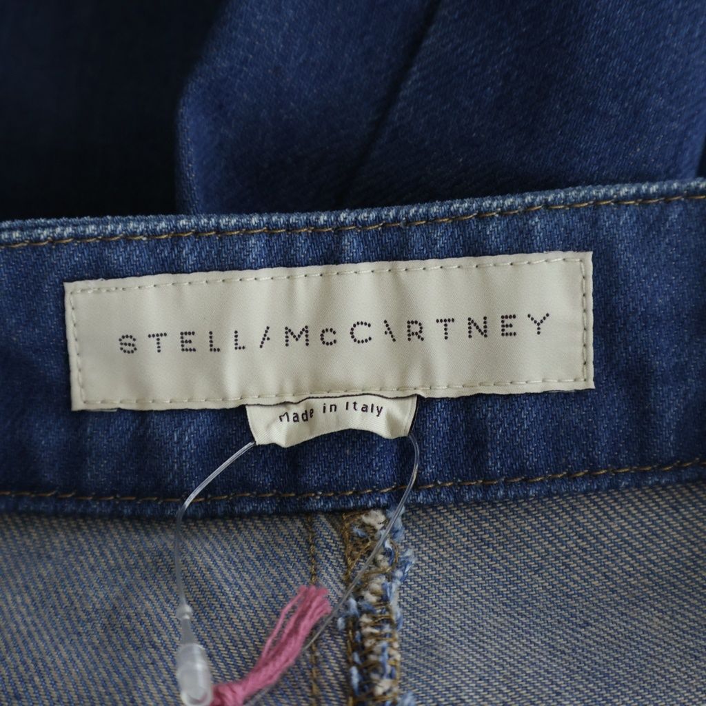 STELLA McCARTNEY (ステラマッカートニー) ファラベラ バックステッチデザイン ジップフライ ハーフバギーデニムパンツ ショーツ レディース インディゴ 380472 SEH56