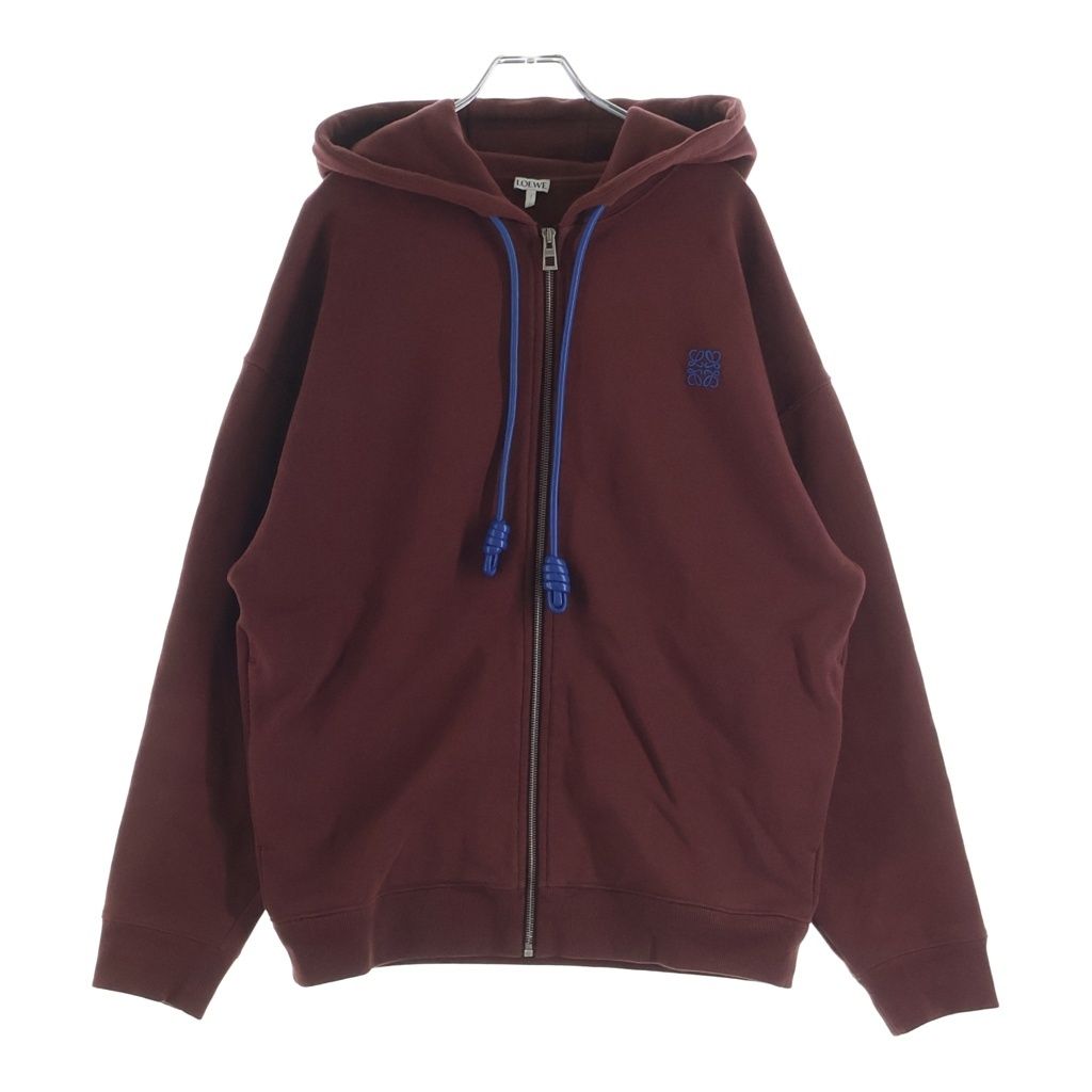 LOEWE (ロエベ) ドローストリング ジップフーディー パーカー バーガンディー H526Y25X87