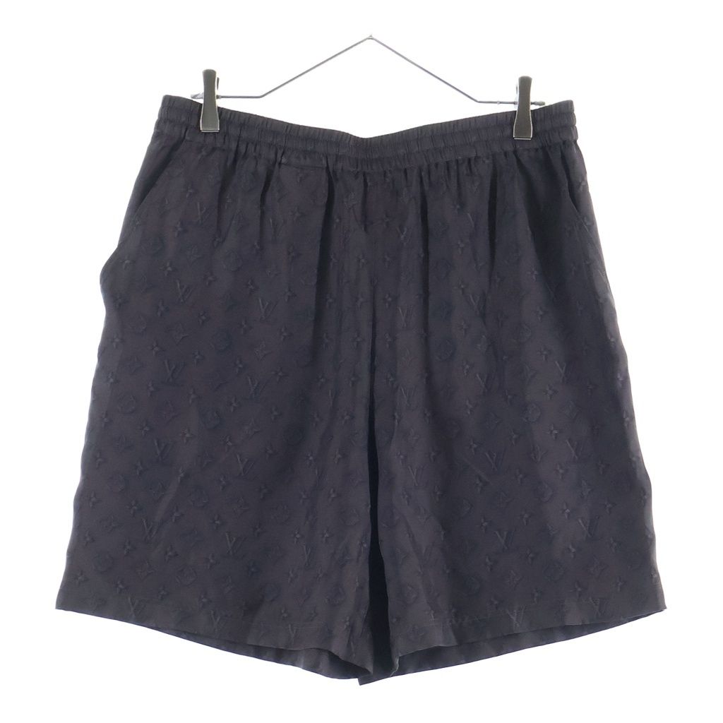 LOUIS VUITTON (ルイヴィトン) 25SS モノグラム 総柄 シルク ショートパンツ ハーフパンツ ショーツ ブラウン RM251M SSP HSP71W