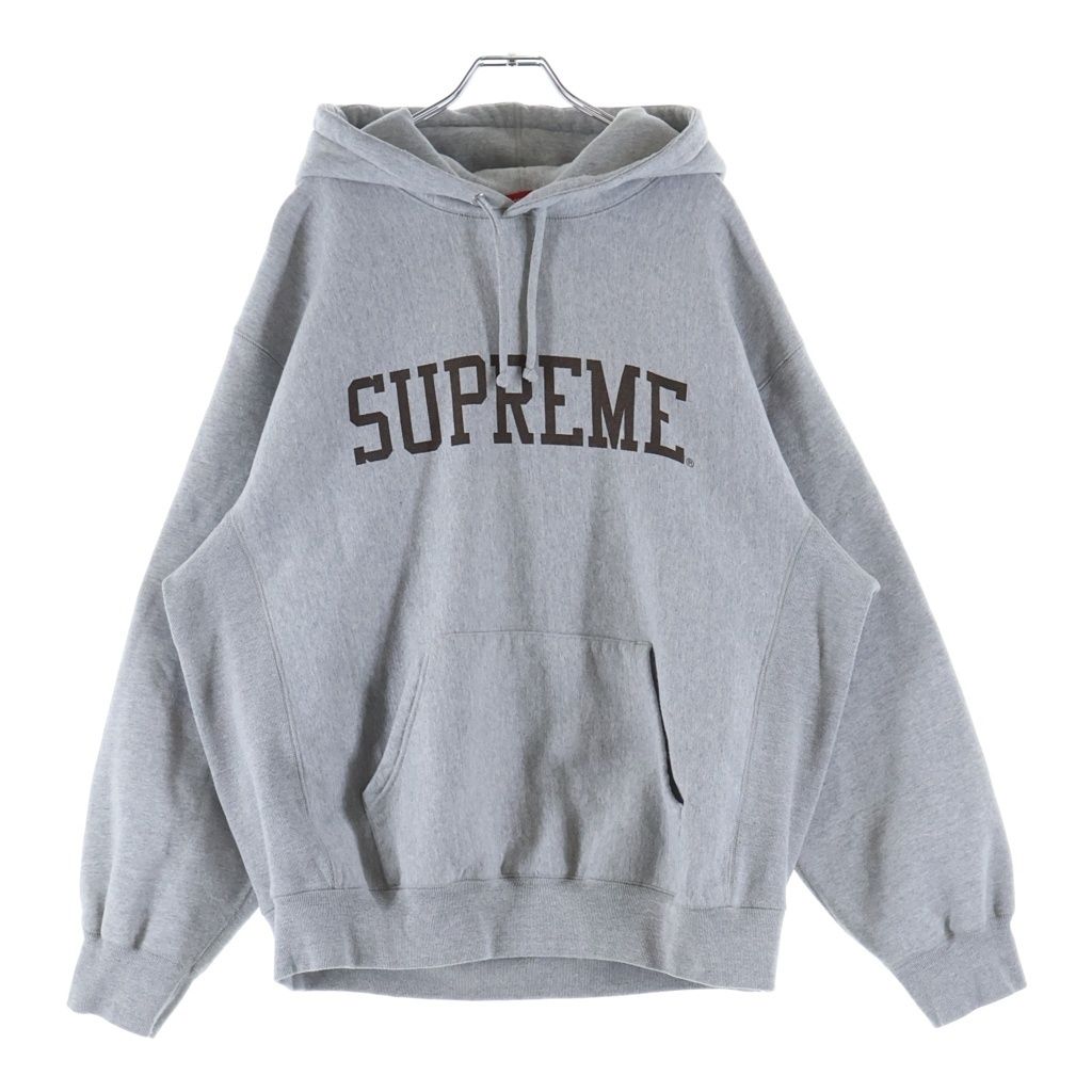 SUPREME (シュプリーム) 23AW Varsity Hooded Sweat shirt ヴァーシティープリント プルオーバースウェットパーカー グレー