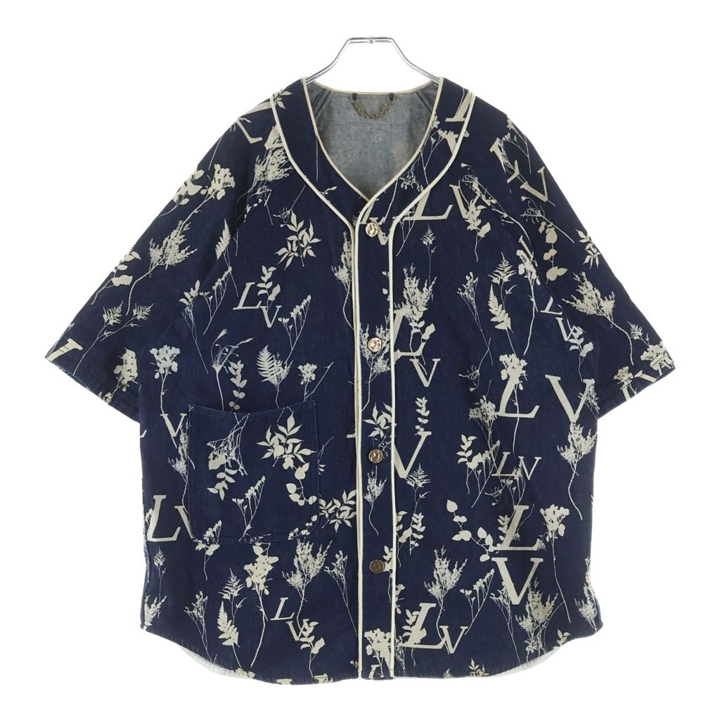 LOUIS VUITTON (ルイヴィトン) 20AW LVリーフ デニムベースボール半袖シャツ インディゴ RM202M VFV HJS15W 60,500円