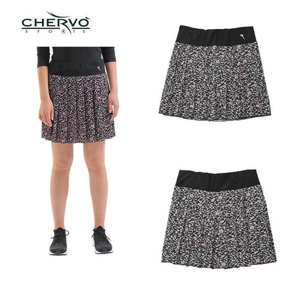 シェルボ CHERVO レディース 春夏 ストレッチ総柄プリーツスカート 032-78575-ch 8,611円