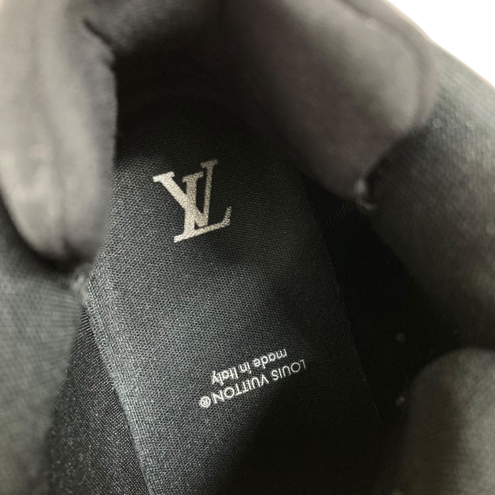 【ルイヴィトン】本物 LOUIS VUITTON 靴 27.5cm LVトレイナー2 スニーカー ハイカットシューズ レザー 男性用 メンズ イタリア製 9 箱有