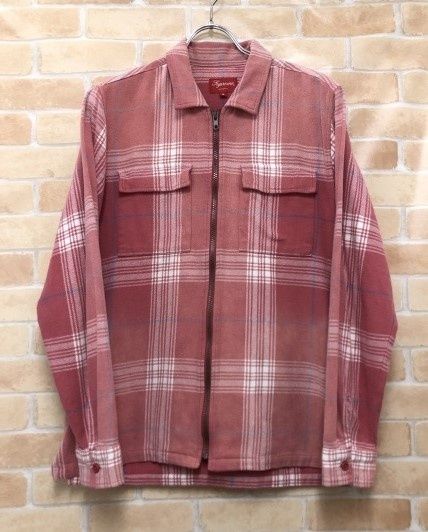 【中古】 Supreme シュプリーム 17SS Faded Plaid Flannel Zip Up Shirt 色褪せ加工 レッド系 M 111455726 12,887円