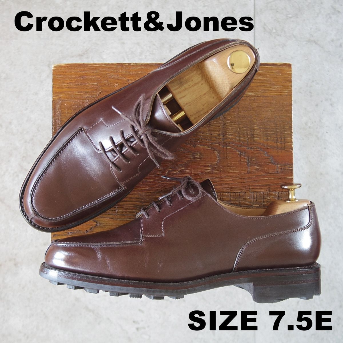 美品★クロケット&ジョーンズ 7.5E【定価￥154,000-★モールトン/MORETON/リッジウェイソール】292ラスト/Uチップ/カーフ/濃茶★p178