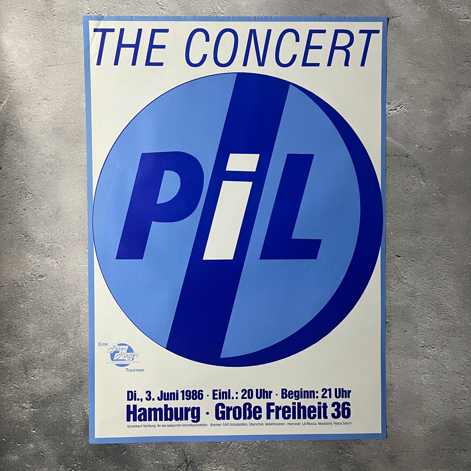 音楽｜Public Image Ltd（PiL）｜ハンブルク公演告知ポスター｜1986｜Große Freiheit 36｜Album｜ジョン・ライドン