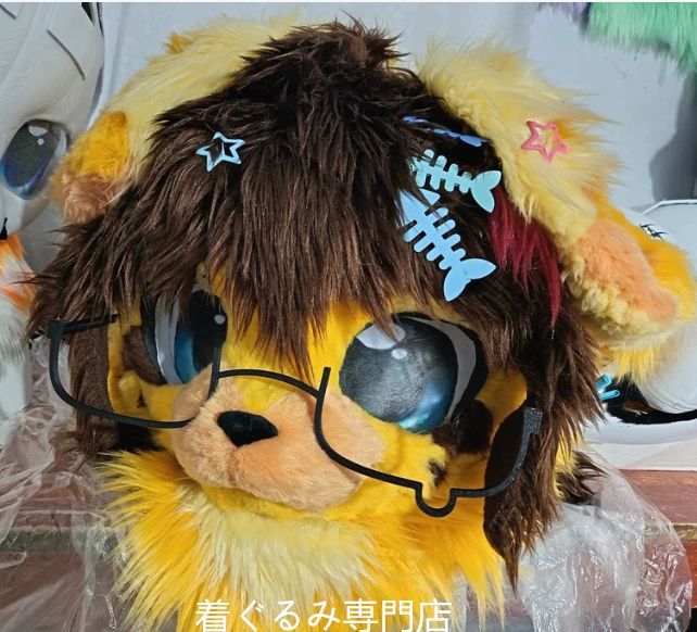 狼　犬　猫　着ぐるみ 　ヘッド ケモノ ファースーツ ぬいぐるみ コスプレ コスチューム Kurumi 一点物 D610