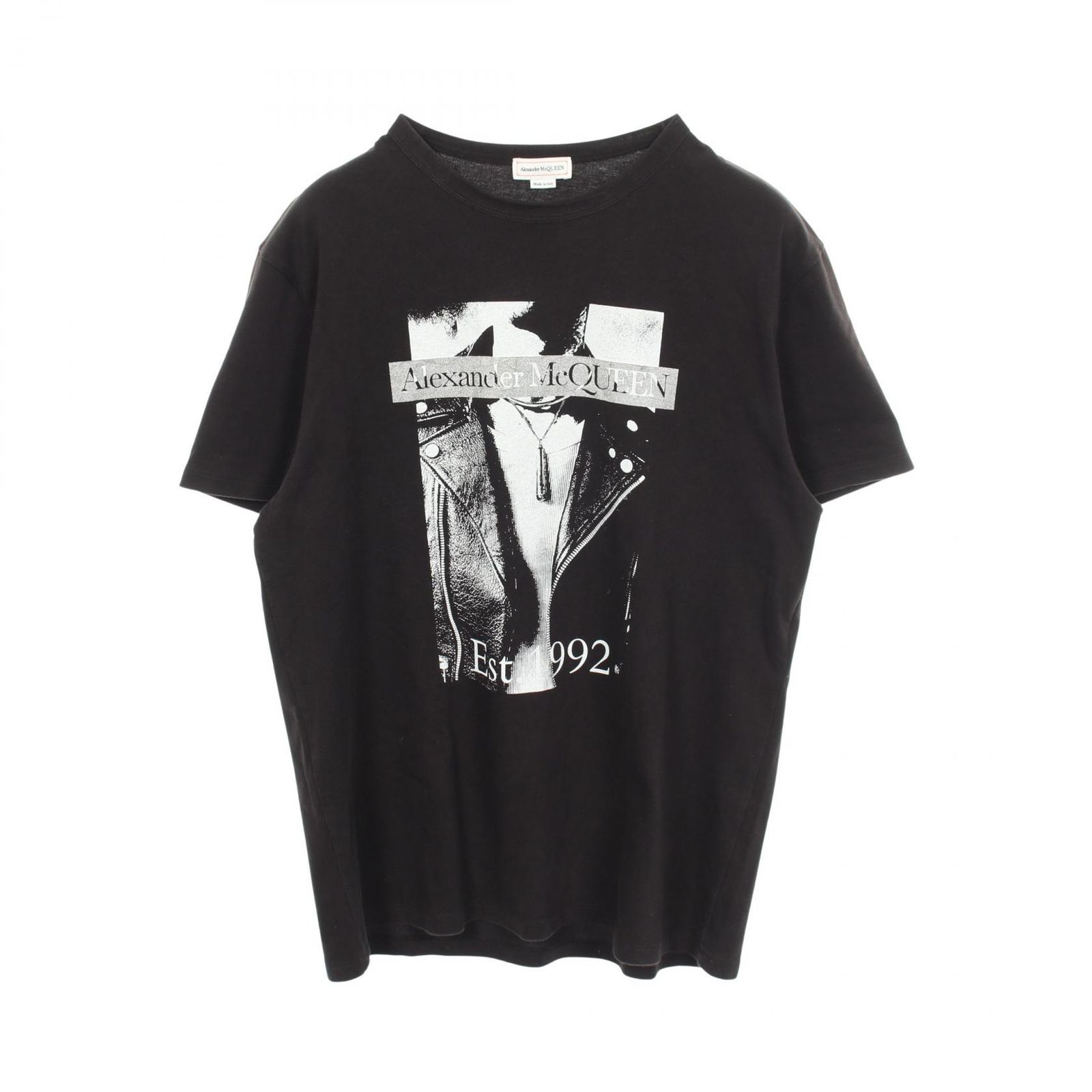 アレキサンダーマックイーン Alexander McQueen 半袖Tシャツ プリント クルーネック コットン Tシャツ メンズ Used B