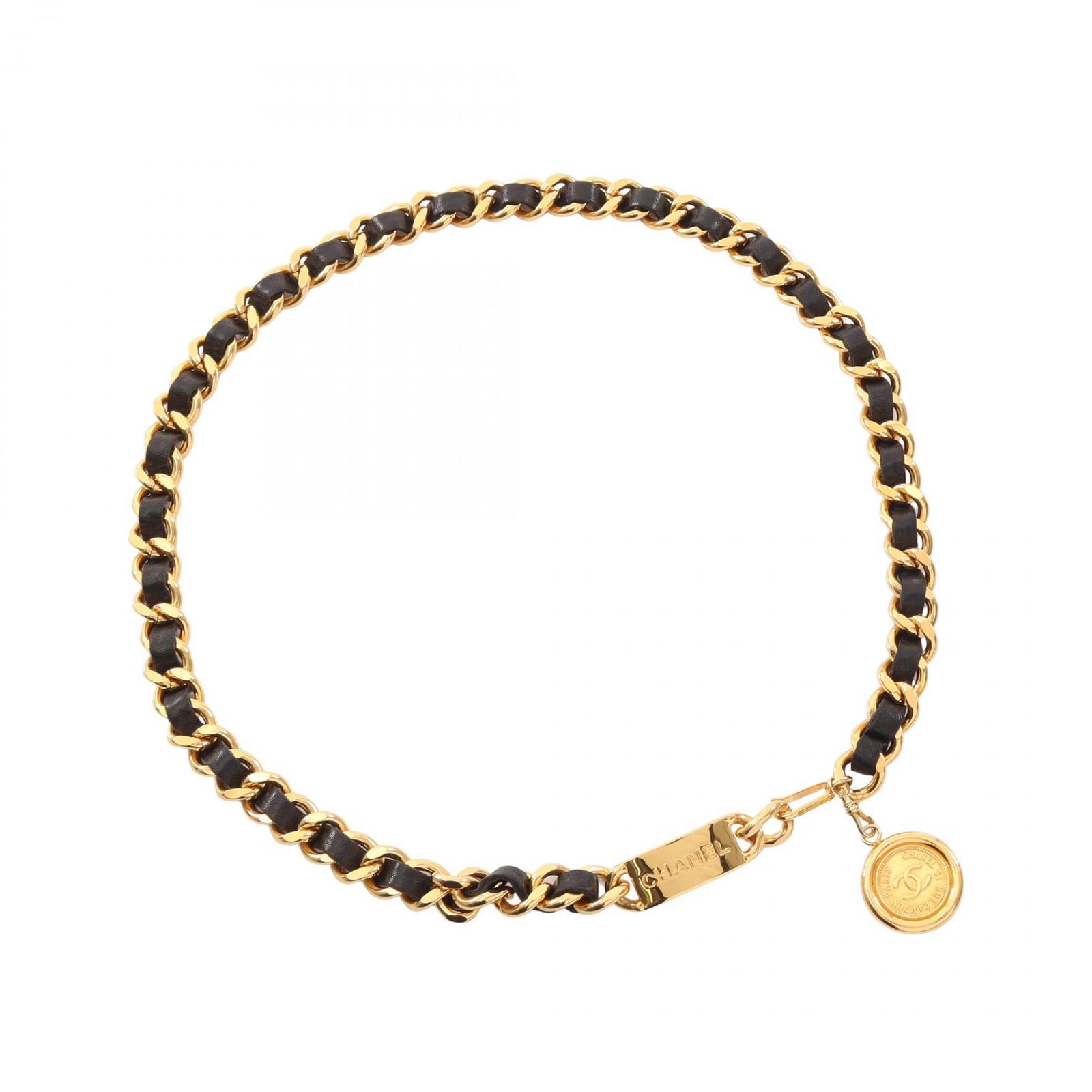 シャネル CHANEL ベルト ココマーク チェーン レザー ベルト レディース Used A
