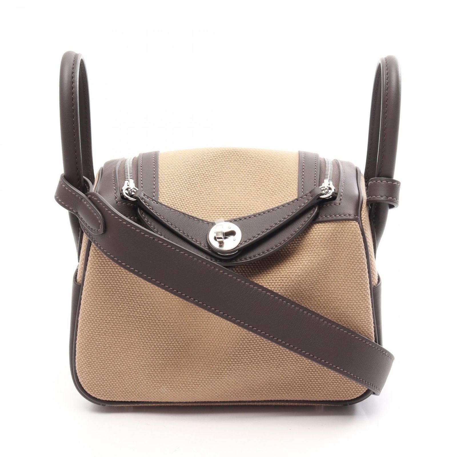 エルメス HERMES ショルダーバッグ リンディ 2 ミニ ベブラン ムース ベブラン/ムース キャンバス レザー リンディミニ2 ベブラン/ムース レディース 未使用