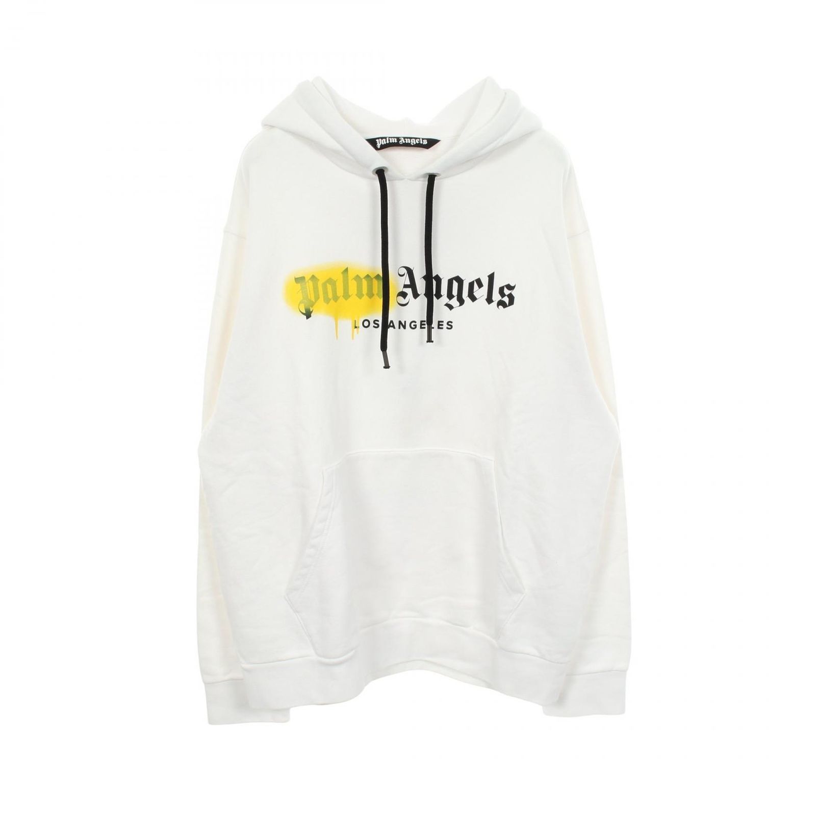 パームエンジェルス PALM ANGELS パーカー LOS ANGELES SPRAYED LOGO HOODIE ホワイト コットン プルオーバーパーカー メンズ Used A