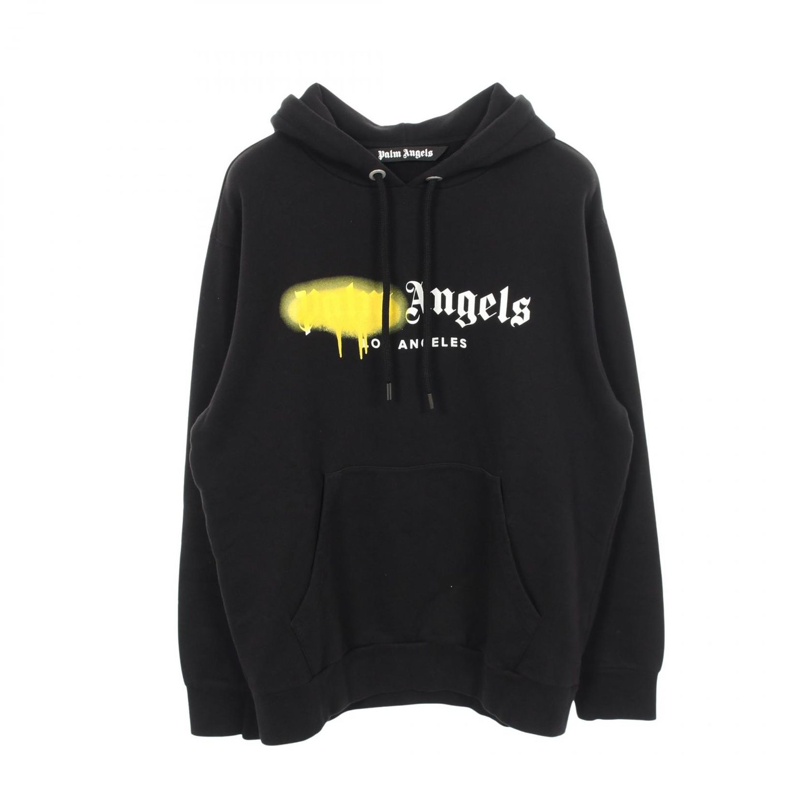 パームエンジェルス PALM ANGELS パーカー LOS ANGELES SPRAYED LOGO HOODIE ブラック コットン プルオーバーパーカー メンズ Used A