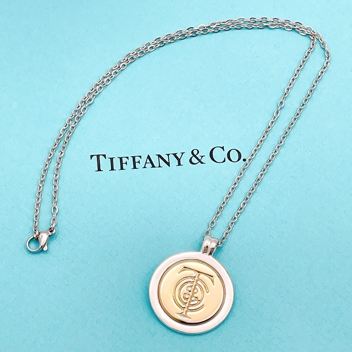 ◇ティファニー◇新品仕上済 Tiffany&Co. TCコイン T&Cコイン ネックレス Ag925 シルバー Au750 ゴールド 13.23g ブランド