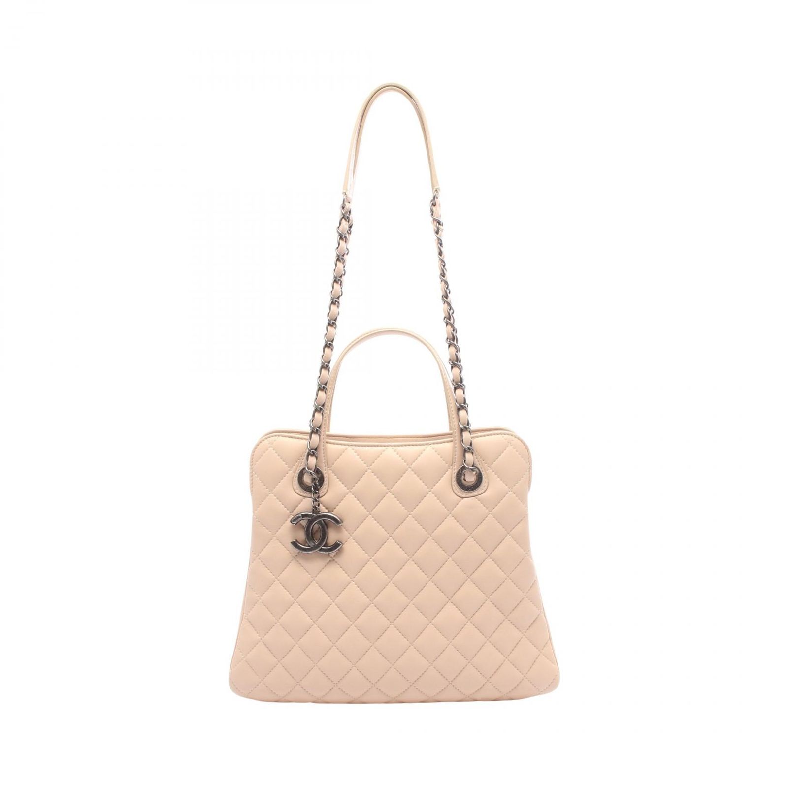 シャネル CHANEL ショルダーバッグ マトラッセ ライトベージュ ラムスキン（羊革） マトラッセ 2wayハンドバッグ レディース Used A