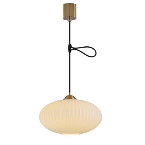 KCO Lighting 北欧モダン ペンダントライト 高さ調節可能 ミルクガラスシェード 引掛シーリング用 E26口金 25cm 三色調光 LED対応 おしゃれ 天井照明 照明器具 インテリア ダイニング リビング キッチン 寝室 電球別売り PSE認証済i