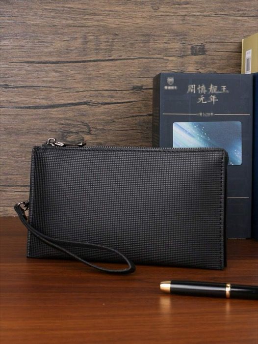 Men's Clutch Bag Second Bag Simple Basic Large Capacity Clutch Bag Business Casual Carrying Out 2 Compartments Smartphone Storage Handbag Clutch Bag Square Bag Wallet Organizer Travel School Office Supplies Outdoor Work Retro Bag