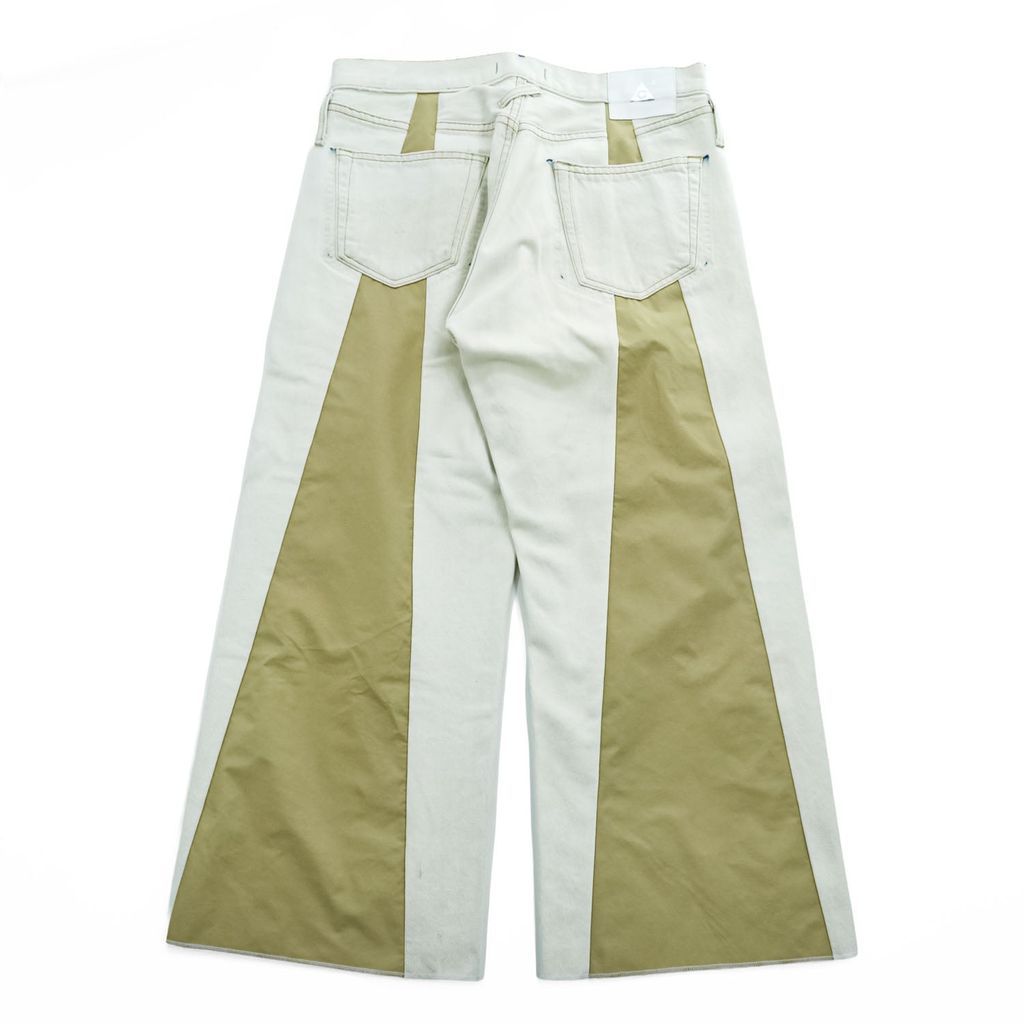 THE モンゴリアンチョップス 日本製 ハカマルイチ フレア デニムパンツ ジーンズ L ホワイト ワイド 501 リメイク 再構築 7,524円
