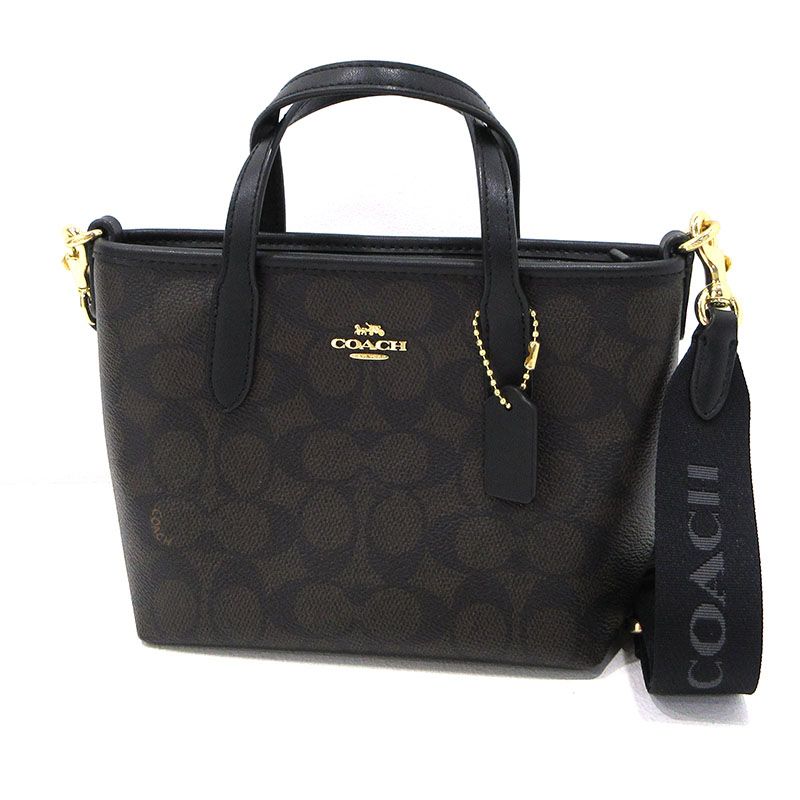 【三重本店】 中古 COACH | コーチ ショルダーバッグ シティ ミニトート CW032 シグネチャー ブラウン 【122】